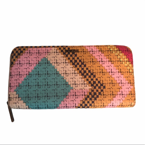 Fossil Zip Around Canvas Coated Wallet - Picture 1 of 5